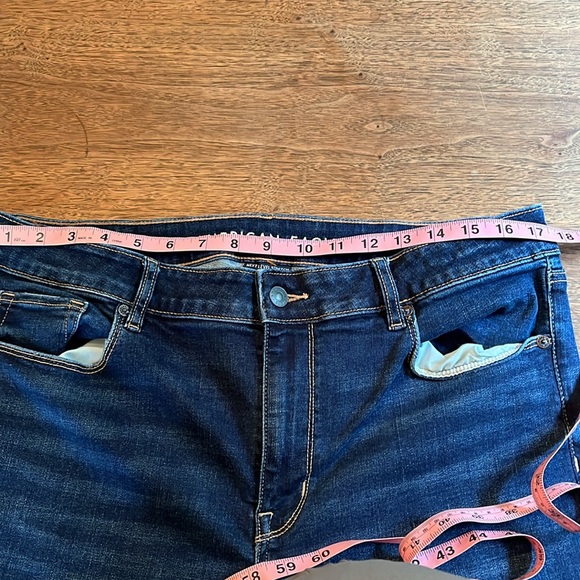 American Eagle High Rise Skinny Kick Next Level Stretch Raw Hem Size 16 L - Picture 14 of 16